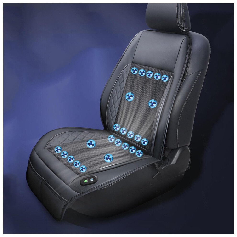 Cooling Car Seat Cover With 24 Turbo Fans, 3 Speed Airflow, 12V Air Conditioned For Cars Suv Truck Black 9199774067003