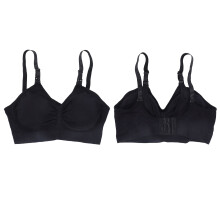 Adjustable Black Breathable Soft Breast Pumping Nursing Bra XL