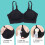 Adjustable Black Breathable Soft Breast Pumping Nursing Bra XL 2