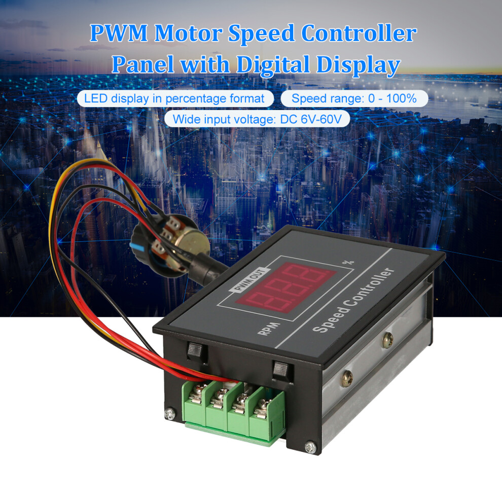 Dc6-60V Pwm Motor Speed Controller Panel 0-30A With Digital Display 3571379234749