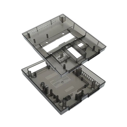 Custodia di Ricambio Trasparente per Console SNES Super NES, Colore Nero Trasparente 1