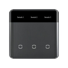 TUYA ZigBee 3.0 Draadloze Touch-Schakelaar met Lichtgevende Diode en EU-Stekker, Zwart en Grijs