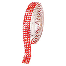 Ruban de strass scintillants, 1 mètre, 9mm, pour mariage-Rouge