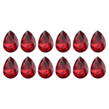 12 Pcs Glass Rhinestones Teardrop Rhinestones for Phone-Red