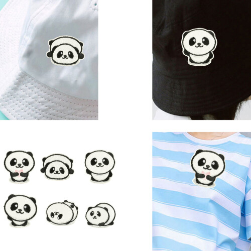 6 pièces Panda fer sur patchs-Six ensembles de combinaisons 1