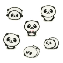 6 pièces Panda fer sur patchs-Six ensembles de combinaisons