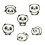 6 pièces Panda fer sur patchs-Six ensembles de combinaisons 1