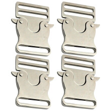 4 Pcs Metal Belt Buckle Clip Replacment Buckles-White slut
