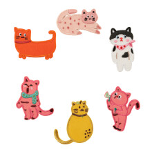 6 pièces chats fer sur patchs coudre sur des-6 ensembles