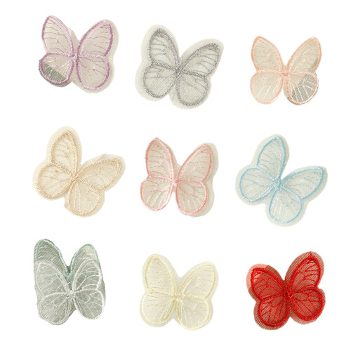 Patchs brodés papillon de dessin animé, 10-Couleur mélangée
