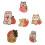 7 pièces patchs appliqués patchs de broderie ours-7 ensembles 1