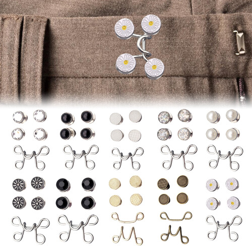 Boucles de taille réglables, épingles à boutons pour jeans,-2 1