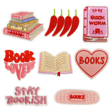 Patchs de réparation Bookish, 8 pièces, jolis patchs brodés à