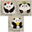 3 pièces Panda fer sur patchs appliqués patchs-3 ensembles 3