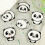 6 pièces Panda fer sur patchs-Six ensembles de combinaisons 6
