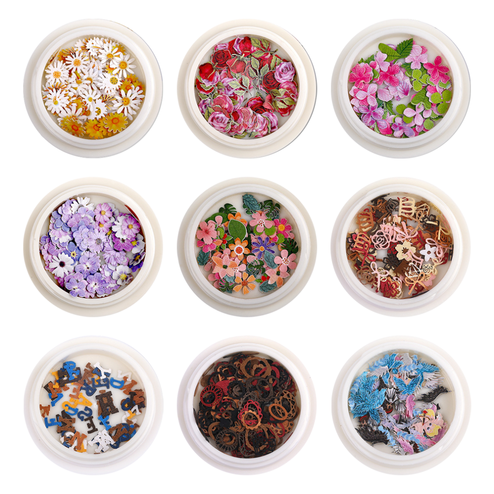 Natural Real Dry Flower for 3D Applique Nail Decoration, Easy to Apply Dried Flowers Nail Art (Colorful) For Halloween Parties For Nightclubs