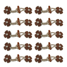 Boutons de manteau en corne de fleurs, 10 pièces, en cuir PU,-02