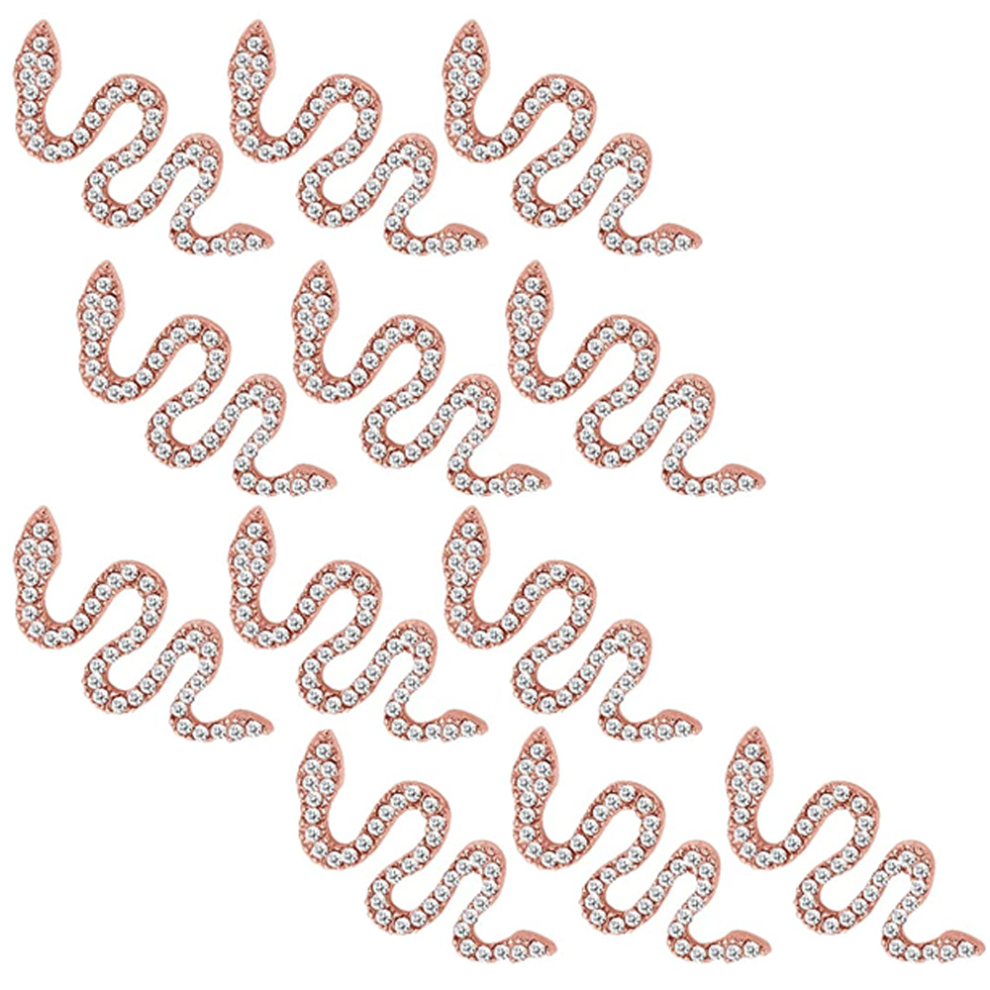 Rhinestone Nail Decorations Luxury Charms Design for Acrylic Nails 3D Snake Alloy Studs with Multi Use Capability Snake Nail Art Charms for Women DIY
