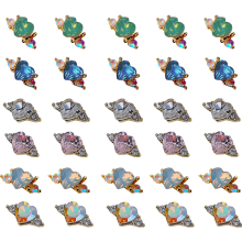Adornos 3D para uñas acrílicas, gemas para uñas, dijes de corazón de metal chapado en oro con parte trasera curvada de gran tamaño con diamantes