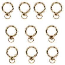 Clip à ressort en métal pour porte-clés, boucle-or 20 avec bague
