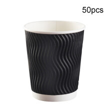 Vasos de café de papel aislantes, vasos para llevar de triple pared con aislamiento térmico y diseño ondulado, vasos desechables de 355 ml para el