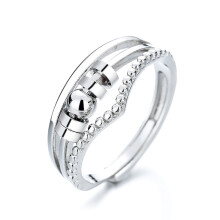 Verstellbarer Anti-Stress-Ring mit drehbaren Perlen Silver