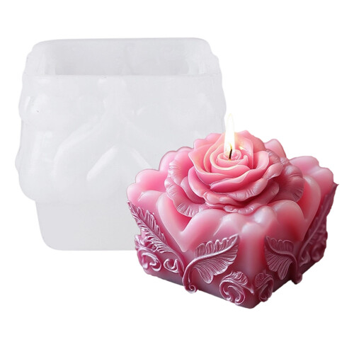 Rose Flower Shape Silicone Candle Mold for Making-Style C
