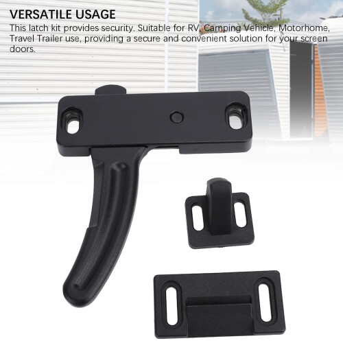 20PCS Black Metal RV Screen Door Latch Kit, Extendable Handle 2