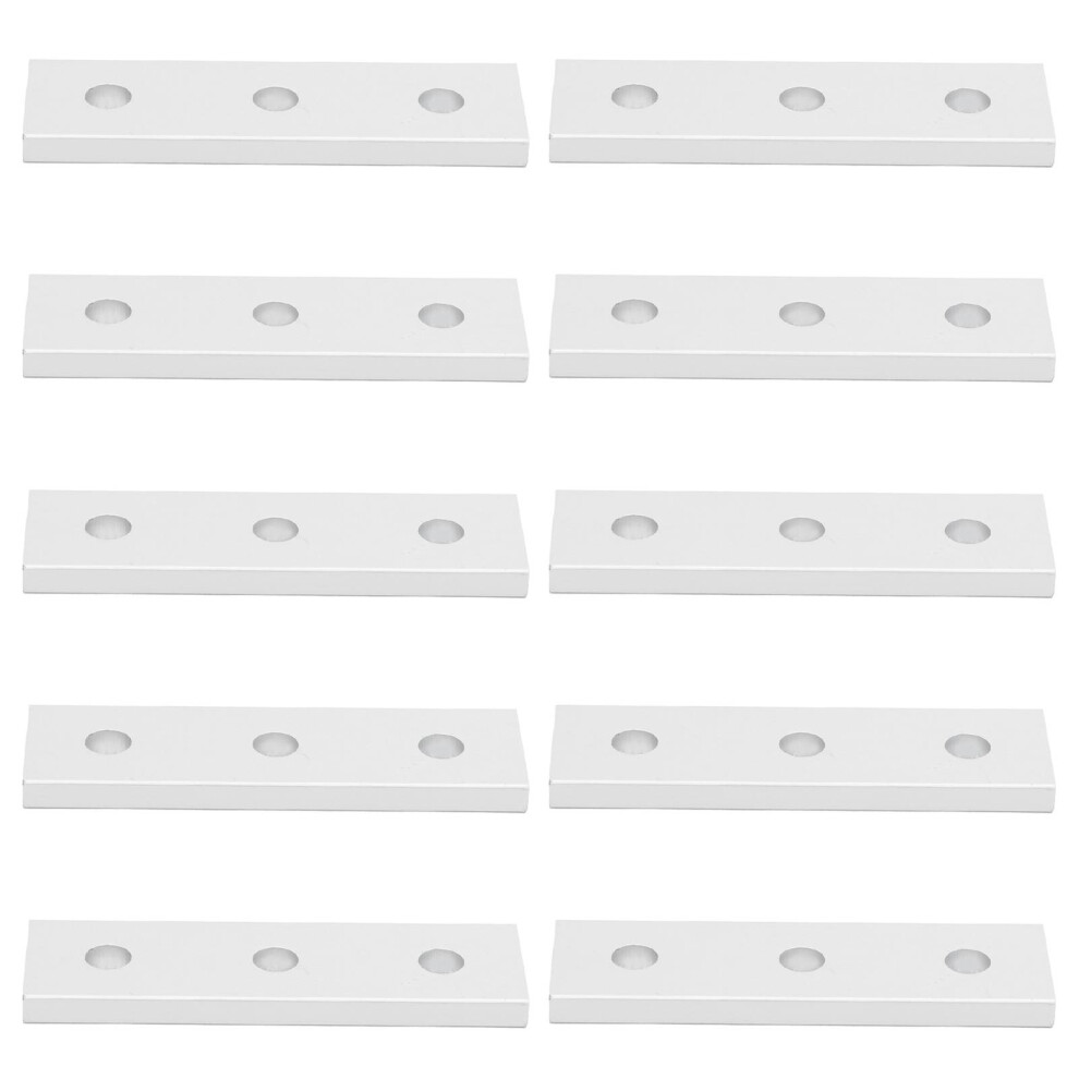 10Pcs Aluminum Flat Connecting Plates 3 Hole Straight Joints For Diy 2020Â3 7601379242782