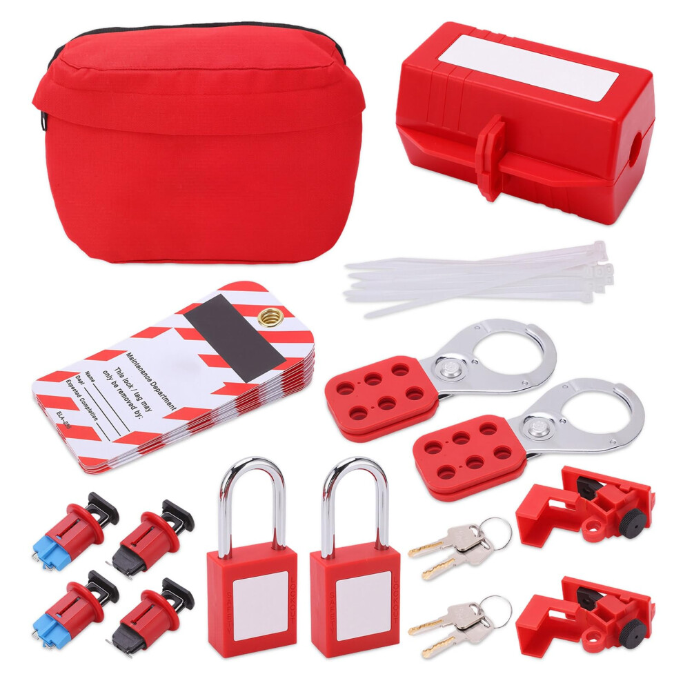Lockout Tagout Kit Clampon Circuit Breaker Lockout Set Padlock Hasps Loto Tags For Electricians 9199774068611