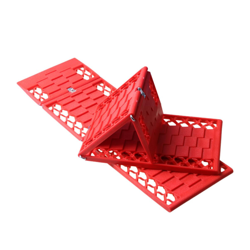 Foldable Car Antislip Board Tire Traction Mats Snow Mud Offroad Cold Weather Resistant Nonslip Skid Plate Red 9347817601565