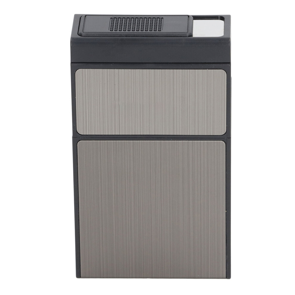 Black 20 Pack Usb Rechargeable Brushed Cigarette Case With Lighter