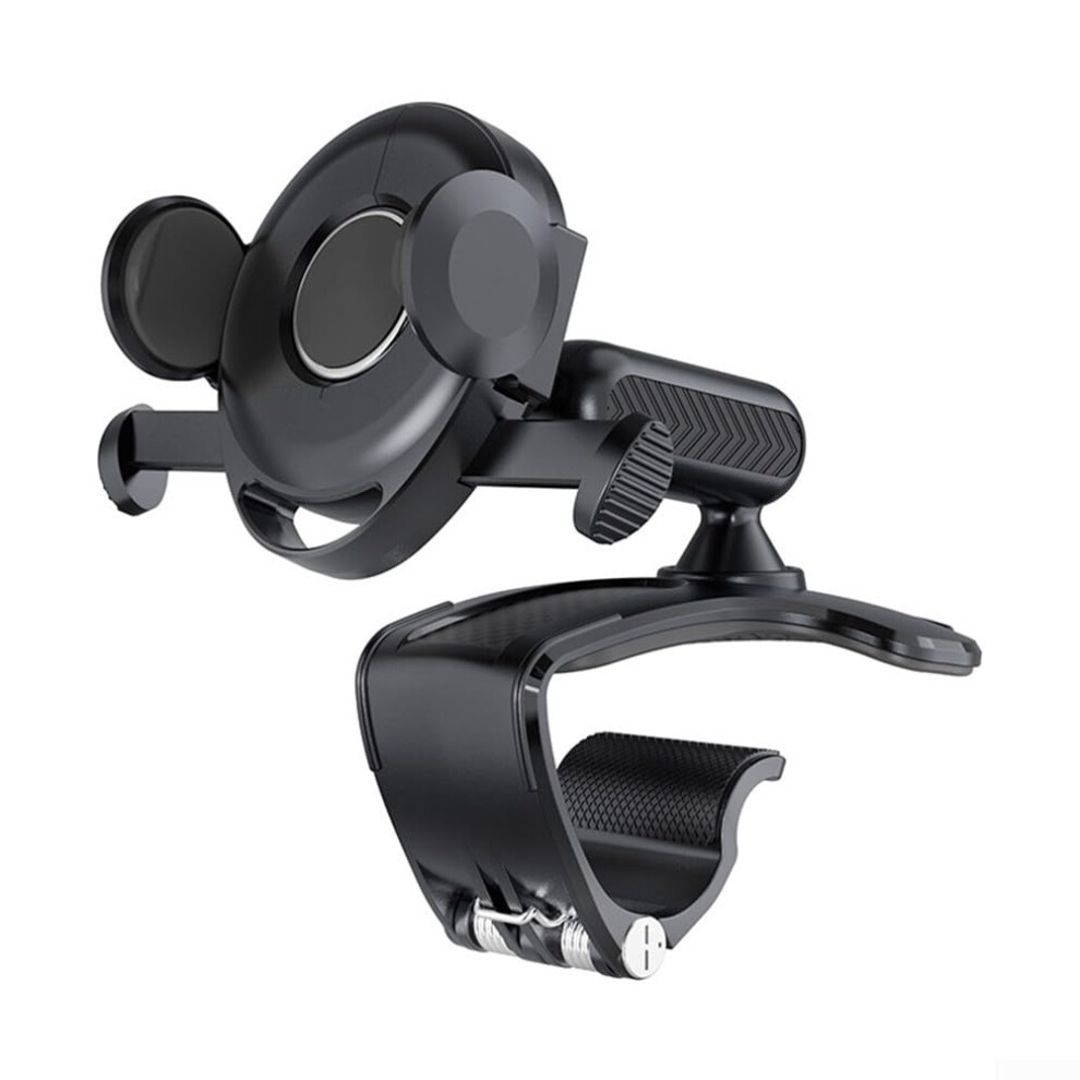 Car Phone Mount 360 Rotation Onehand Clamp Fits 4–7 Inch Phones For Dashboard Or Rearview Mirror 9199774069595