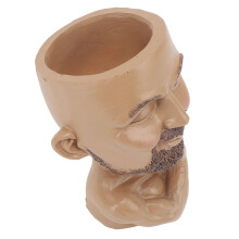 Pot de tête en résine avec trou de drainage, couleur foncée, 15 cm, pour jardin et maison