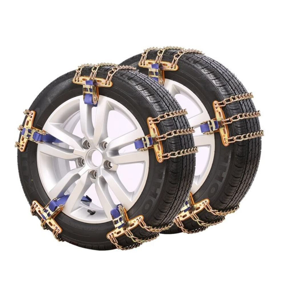 Snow Chains For Cars Anti Slip Manganese Steel Triple Chain Automatic Tightening For Suv Trucks (2) 9199774069656