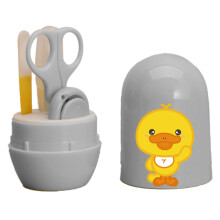 4-in-1 babynagelverzorgingsset, ideaal kraamcadeau: zachte glazen nagelvijl, schaar met antisliphandvat en beschermhoes voor Halloweenfeestjes.