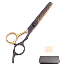 Tesoura de corte de cabelo versátil, 15 cm (6"), em aço inoxidável japonês, com múltiplas funções de corte e botões de tensão ajustáveis,