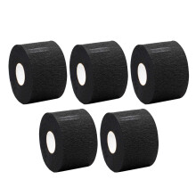 Salon Essentials, Tiras de Papel Pretas para Pescoço, Autoadesivas e Retráteis (5 Rolos) para Corte e Penteado de Cabelo - Ideais para Festas de