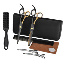 Kit definitivo para cortar el cabello, tijeras de acero inoxidable con diseño elegante y ergonómico para expertos de salón, incluye tijeras de