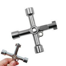 Universal Key, Square, Multifunctional, Cross Control Cabinet Key, Round, Triangular, Tap, Silver