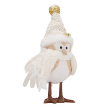 Unique Design Animal-Themed Decorations, Cute Fabric and Plastic Figurine with Illuminated Features for Shelf Desk or Mantel, Fabric Stuffed Animal D