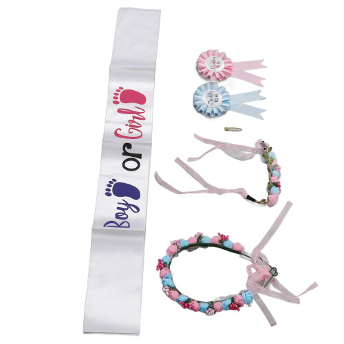 Σετ Ζώνης για Baby Shower για τους Μέλλοντες Γονείς, Ανθεκτικό στη Φθορά Σατέν Ύφασμα 1