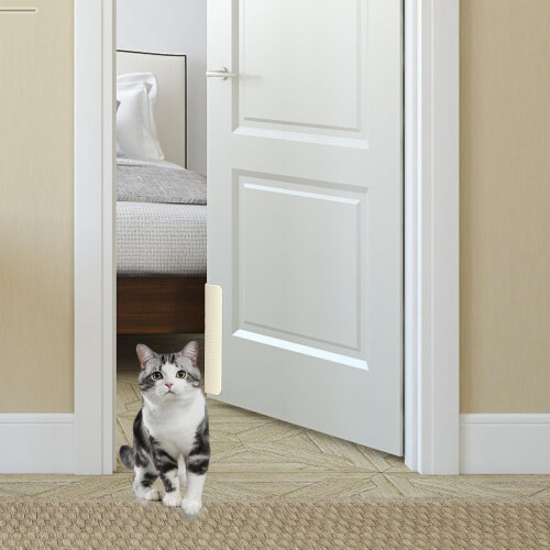 Electronic Cat Opener Automatic Sliding Pet Door Hands Lockable System Removable Gate ABS Silicone Elastic Rope 2