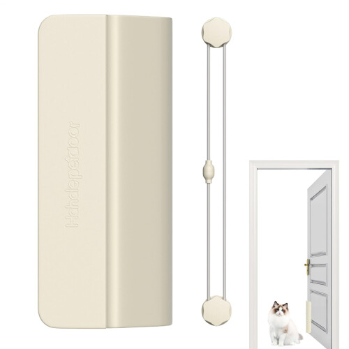 Electronic Cat Opener Automatic Sliding Pet Door Hands Lockable System Removable Gate ABS Silicone Elastic Rope
