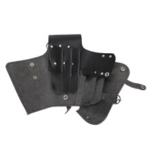 Bolsa para herramientas de peluquería, material de cuero sintético PU, diseño ligero, funda para tijeras con cinturón ajustable y bolsillos