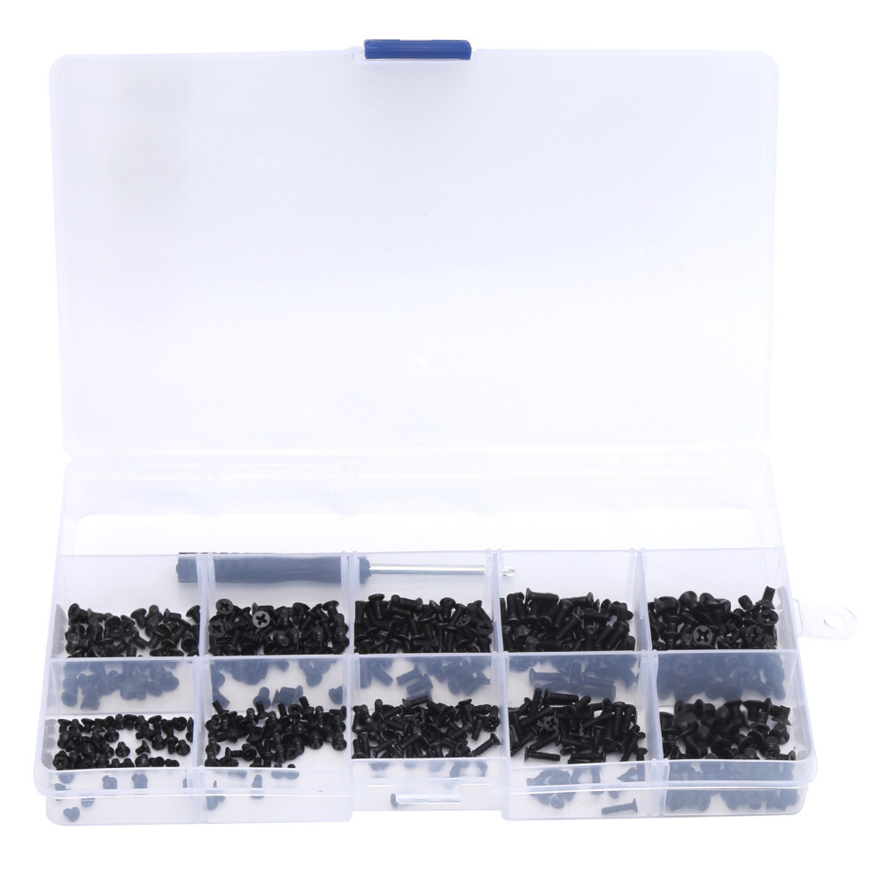 Complete Specification Screw Assortment M2 M2.5 M3 Metric Fasteners In Durable Carbon Steel With Oxidization Treatment Sturdy Convenient Case For 9175034335105