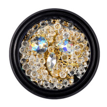 Diamantes de imitación 3D mixtos, perlas, cristales de imitación para uñas, fácil de usar, decoración de uñas, gemas brillantes para uñas con