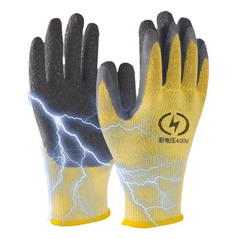 Electrical Insulating Gloves 400V Voltage Safety Flame Retardant Rubber Work Gloves Grey 9199774567435