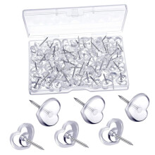 200 Pieces HeartShaped Thumbtacks NickelPlated for Cork Boards, Office and School, Bright Color Design, Durable and WearResistant for Decoration