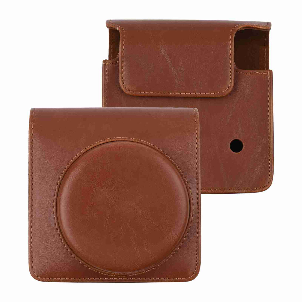 Portable Pu Leather Camera Case For Fuji Sq1 With Adjustable Strap - Black/White 5061379254116